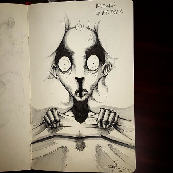prompthunt disturbing portrait of a real demon concept art charcoal  drawing highly detailed